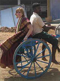 Bridget Persons on an Oxcart